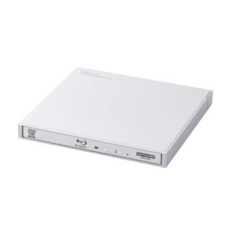 LBD-PWB6U3CSWH<BR>ポータブルBlu-rayディスクドライブ/USB3.2 Gen1/スリム/再生&書き込みソフト付/UHDBD対応/Type-C&Type-Aケーブル付属/ホワイト<BR>ロジテック㈱