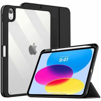 MDS-TPUCIP109G10FLBK3<BR>iPad 10.9（第10世代）専用 耐衝撃フラップケース（背面クリア） ブラック<BR>㈱エムディーエス