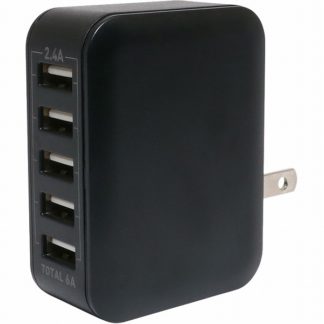 IPA-60U2/BK<BR>USB-ACアダプタ 5ポートタイプ 5V6A対応 ブラック<BR>㈱ミヨシ