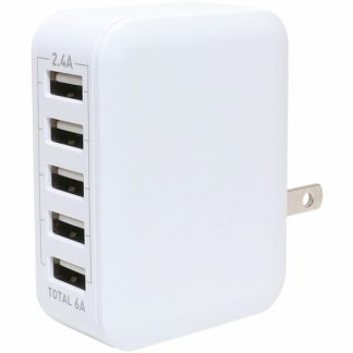 IPA-60U2/WH<BR>USB-ACアダプタ 5ポートタイプ 5V6A対応 ホワイト<BR>㈱ミヨシ