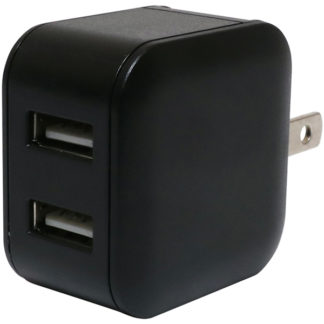 MBP-US03/BK<BR>USB-ACアダプタ 薄型 2ポート 自動出力制御IC搭載 ブラック<BR>㈱ミヨシ