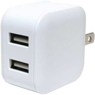 MBP-US03/WH<BR>USB-ACアダプタ 薄型 2ポート 自動出力制御IC搭載 ホワイト<BR>㈱ミヨシ